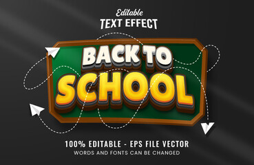 Back to school editable vector text effect font style