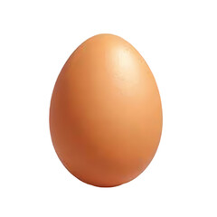 A single brown chicken egg is centered  with soft lighting and slight shadows isolated on transparent background