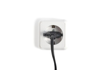 On a white background there is a socket with	