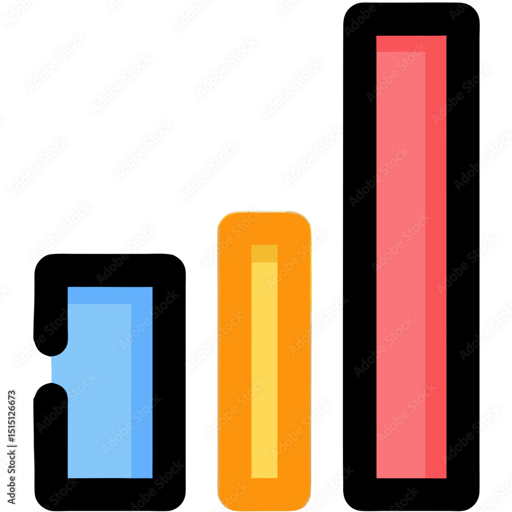 Aufkleber colorful 3d bar graph displaying quantitative data for business analysis
