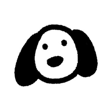 dog puppy png cartoon handwrite design cute and art doodle decoration outline element
