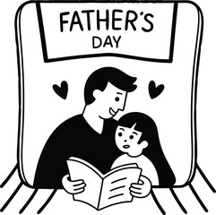 Father’s Day Celebration Concept – Dad and Kids, Love, Gift, and Family Bonding Illustration or Photo