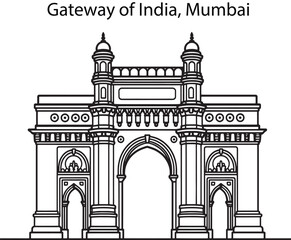 Gateway of India Minimal Line Vector