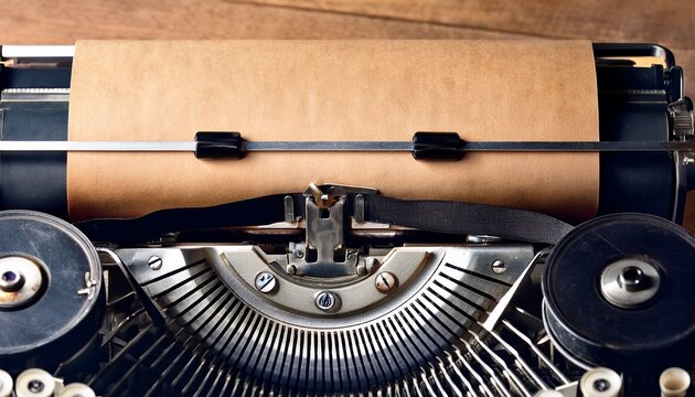 writing text on retro typewriter