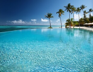 Fototapeta premium calm crystalline and transparent waters of a tropical pool or beach