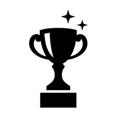 Trophy icon. Gold cup. Achievement. Victory. Vector icon isolated on white background.