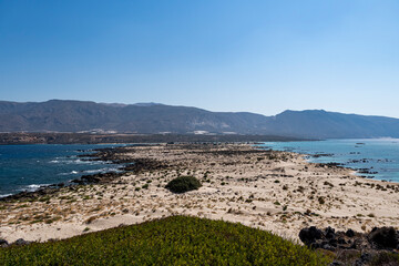 Coast of Mediterranean Sea at the small island near Elafonisi Beach