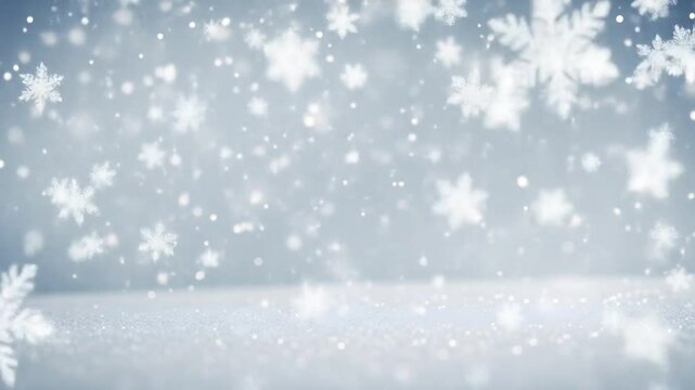 Falling snowflakes soft winter background