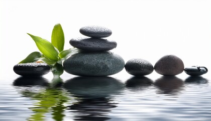 Naklejka premium zen stones on water