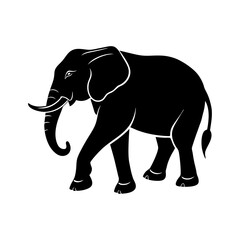 Fototapeta premium Walking Elephant Silhouette Illustration