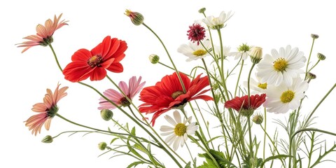 Naklejka premium This garden blossom showcases beautiful red and yellow flowers, alongside vibrant red and white tulips, capturing nature's spring beauty
