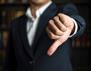 Businessman giving a thumbs down