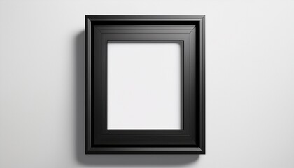 modern black picture frame on white background vertical shape