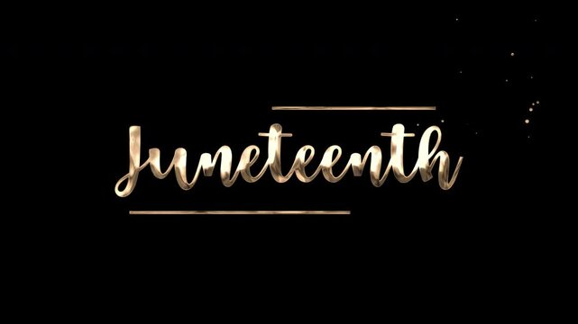 Gold Juneteenth graphic with June 19 date, suitable for social media posts, event promotions, flyers, and diverse holiday designs.