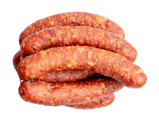 bundle of hunters sausages cut out on white