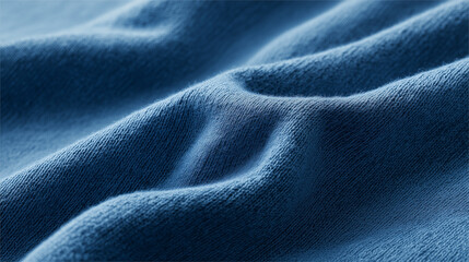Fototapeta premium Soft blue fabric billowing with delicate waves, presenting graceful texture ideal for fashion, textile, and design compositions