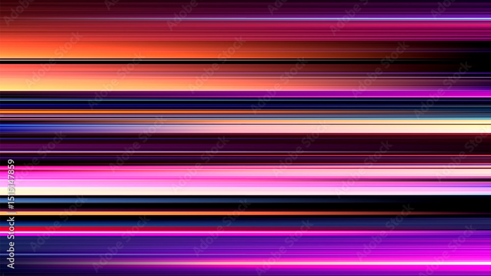 Poster glowing futuristic neon lights in high speed streaks and contrast horizontal lines. light trails of 