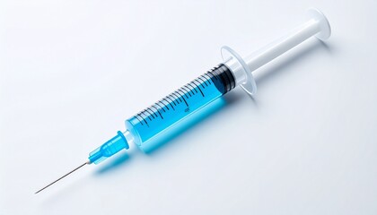 syringe on black background