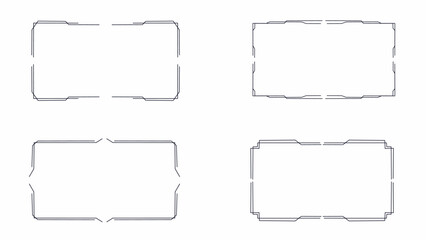 Set of decorative vector frames in abstract style isolation on white background, perfect for labels, banners, and graphic design elements