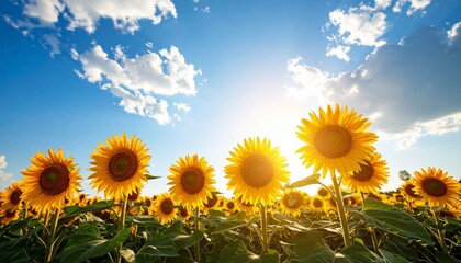Obraz premium sunflower field and blue sky