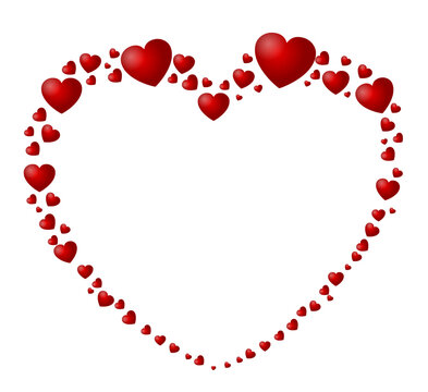 Fototapeta Beautiful hearts, 3D red heart