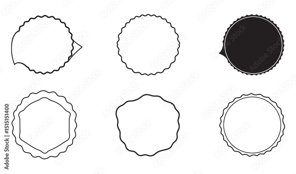 Poster collection of simple and elegant circular badge and label designs in various outlines