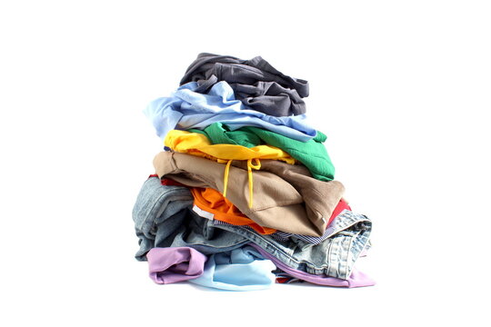 There are a lot of clothes lying in one pile.