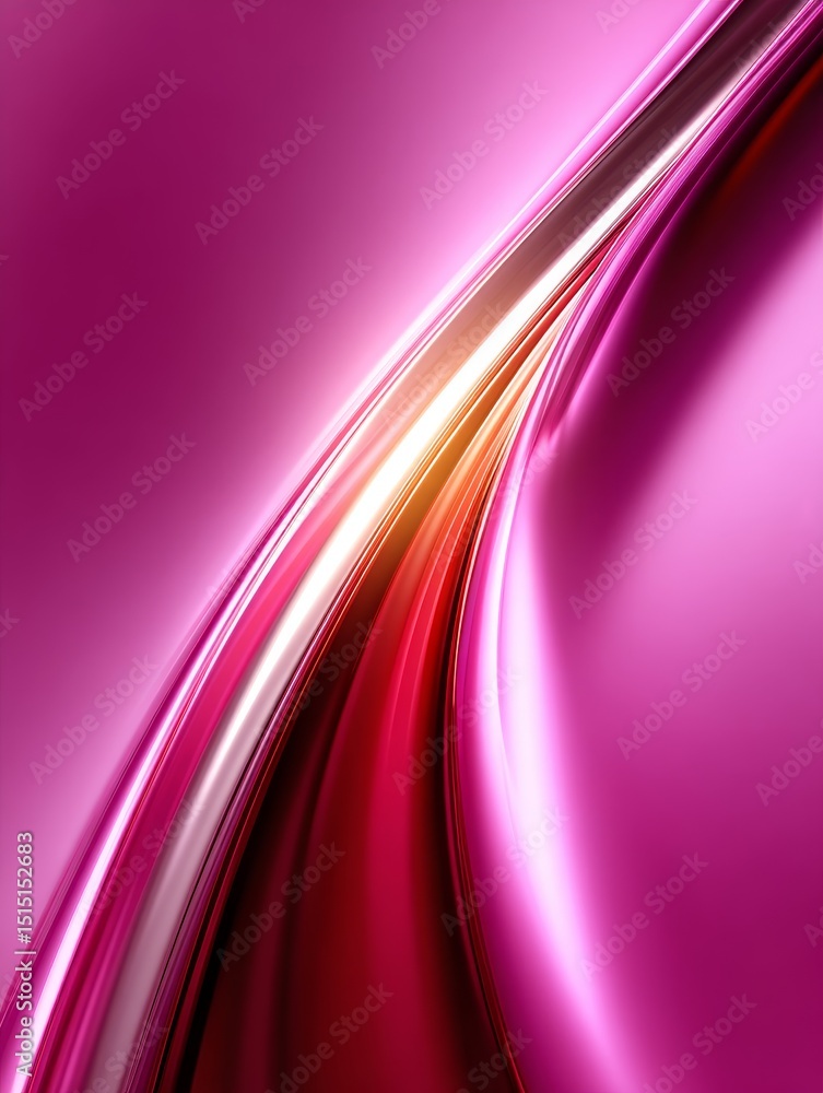 Poster pink abstract flowing lines - abstract of flowing pink and red lines, creating a dynamic and elegant