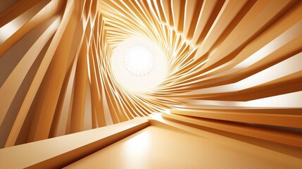 Obraz premium Abstract Wooden Spiral Architecture