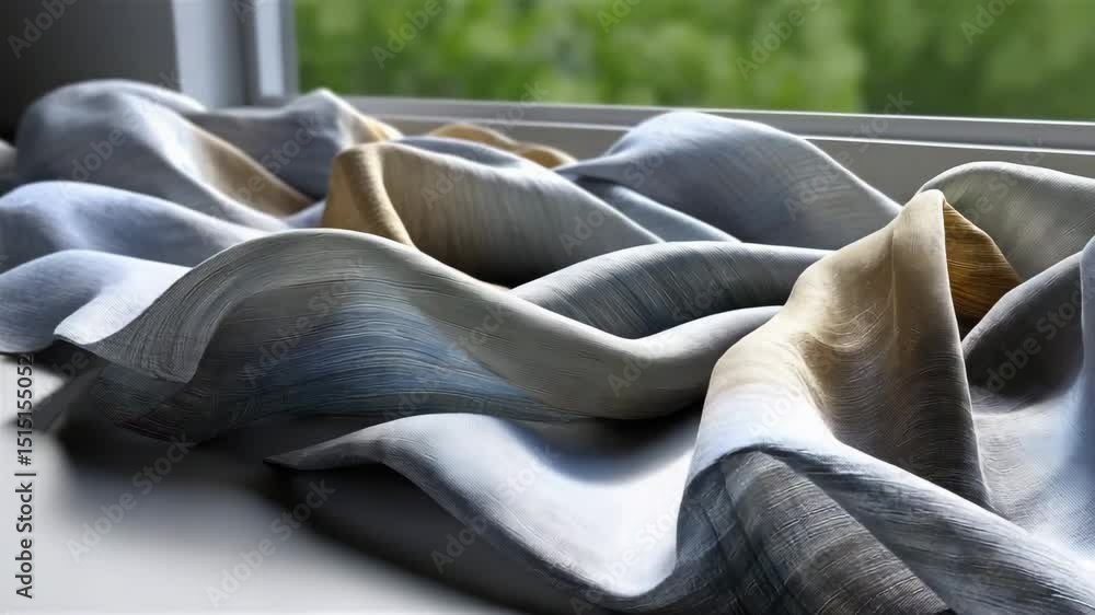Aufkleber reflective surface woven abstract textile patterns in soft tones and flowing textures