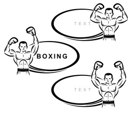 Boxing frame set. Collection icons boxing. Vector