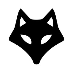 Minimalist silhouette of a fox head with sharp, geometric features