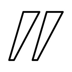 Quotes outline icon. Comment bubble icon isolated on white background. Transparent background, minimalist symbol. Vector images