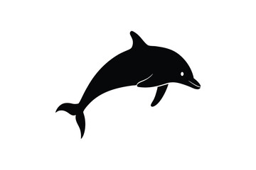 dolphin-silhutte-vector-art-illustration-on-white-.eps