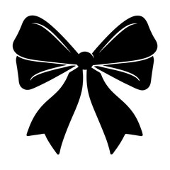 Elegant black ribbon bow design, perfect for gifts and celebrations illustration