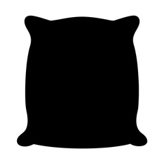 Black pillow silhouette with smooth curves and simple design in solid shape