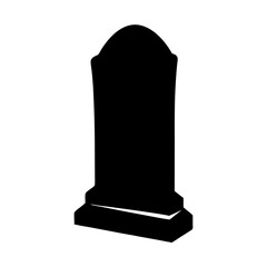 Silhouette of a grave marker or tombstone as a symbol of mourning
