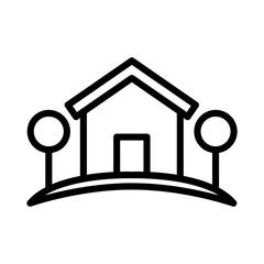 Real estate outline icon. House icon isolated on white background. Transparent background, minimalist symbol. Vector images