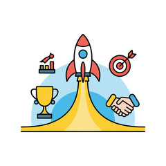 icon, vector, illustration, set, travel, design, symbol, rocket, icons, sign, cartoon, space, sun, business,