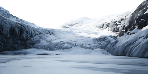 beautiful glacial landscape isolated on a white background PNG.AI GENERATED