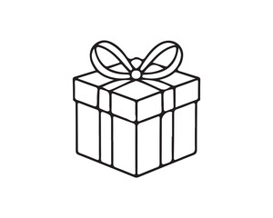 Red gift box with ribbon isolated on white background for holiday and celebration themes