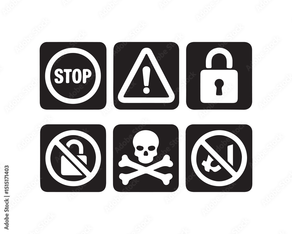 Aufkleber security icon set with flat web symbols and vector illustrations