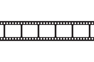 Blank old 35mm film strip with frames isolated on white, perfect for photography and cinema projects