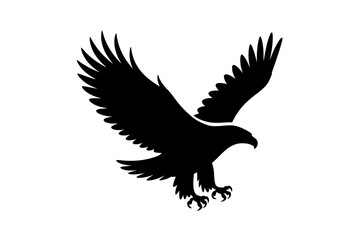 Obraz premium Eagle silhouette vector flying bird animal design
