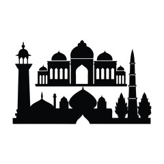 Vector Silhouette Collage of Delhi Landmarks