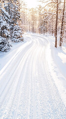 Obraz premium Winding winter road