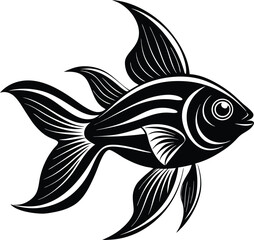 Naklejka premium Cute Goldfish silhouette vector illustration