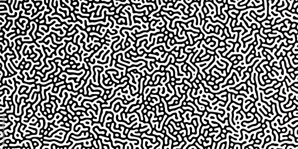 Poster abstract truing organic wallpaper turing reaction diffusion monochrome seamless pattern with chaotic