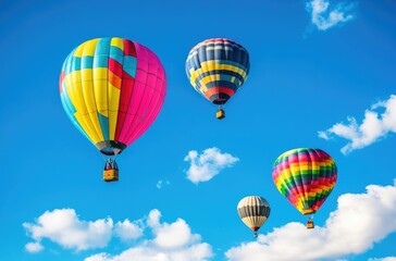 Obraz premium Hot air balloons fill the sky during the Carolina Balloon Festival