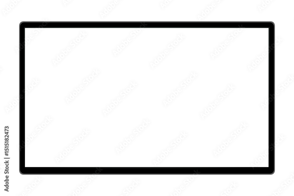 Aufkleber Black monitor with empty screen isolated - vector